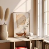 ミニマルな花とボウルぼほ ポスター