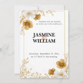 ✨ ミニマルな花のウェディング招待状 💐💍 招待状 (正面)