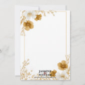 ✨ ミニマルな花のウェディング招待状 💐💍 招待状 (裏面)