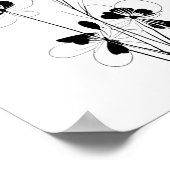 ミニマルな花のスケッチアート ポスター (角)