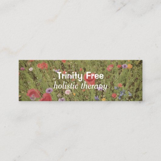 ミニマルな花のホリスティックなセラピーの名刺 スキニー名刺 (正面)