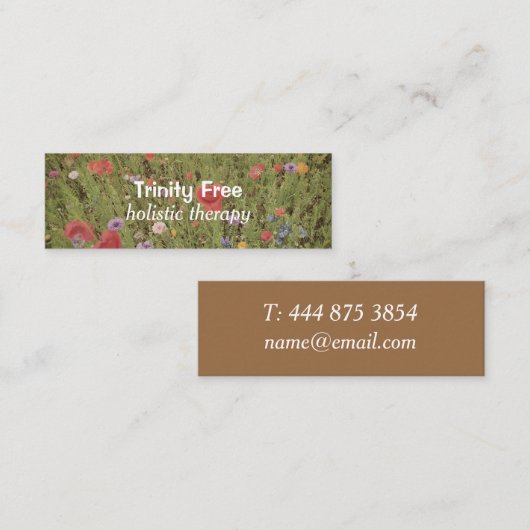 ミニマルな花のホリスティックなセラピーの名刺 スキニー名刺 (正面/裏面)