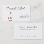 ミニマルな花のモチーフの美容師のばら色の水彩画 予約カード (正面/裏面)