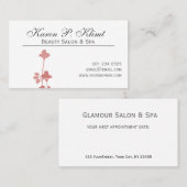 ミニマルな花のモチーフの美容師のばら色の水彩画 予約カード (正面/裏面)