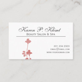 ミニマルな花のモチーフの美容師のばら色の水彩画 予約カード