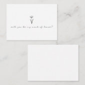 ミニマルな花は私のメイド・オブ・オーナー(花嫁付き添い人)の草花 ノートカード (正面/裏面)