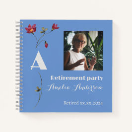 ミニマルな花写真定年ブルーブック ノートブック