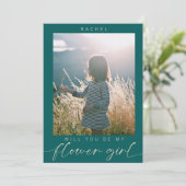 ミニマルな花嫁の女の子 フォト シック 招待状 (スタンド正面)