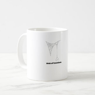 ミニマルな芸術のタンガルドハーツ レディースVネックTシャツ コーヒーマグカップ