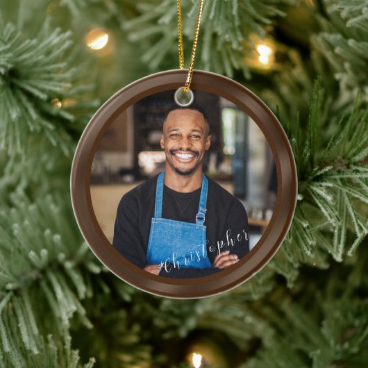 ミニマルな茶色の写真 セラミックオーナメント (ツリー)