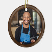 ミニマルな茶色の写真 セラミックオーナメント (左)