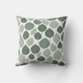 ミニマルな葉の輪郭が穏やかな緑 クッション (裏面)