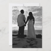 ミニマルな葉緑の写真付き日付保存 セーブザデート (裏面)