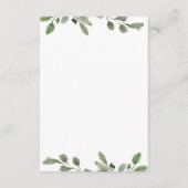 ミニマルな葉 | ズゲ結婚スト詳細 エンクロージャーカード (裏面)