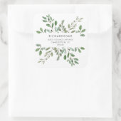 ミニマルな葉 |差出人住所 スクエアシール (バッグ)