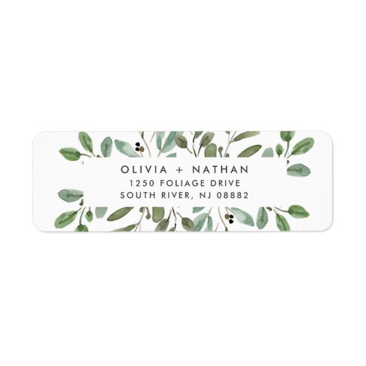 ミニマルな葉 | 結婚s ラベル (正面)