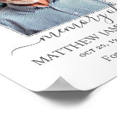 ミニマルな葬儀追悼写真 愛する人の記憶に ポスター (角)