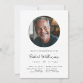 ミニマルな表裏の葬儀写真 招待状 (正面)