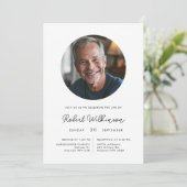 ミニマルな表裏の葬儀写真 招待状 (スタンド正面)