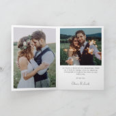 ミニマルな複数の写真を折り返結婚し サンキューカード (内部)