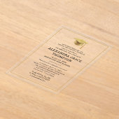 ミニマルな親が名前を白金ゴールド卒業 アクリル招待状 (レイダウン)