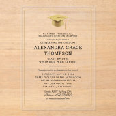 ミニマルな親が名前を白金ゴールド卒業 アクリル招待状 (正面)