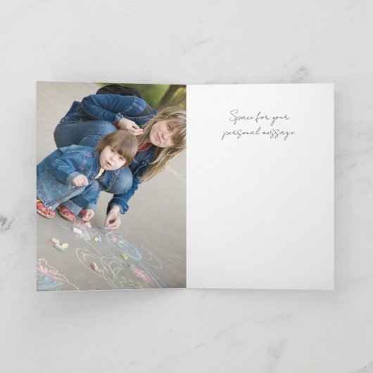 ミニマルな誕生日タイポグラフィーフォトフレーム　おばさん カード (内部)