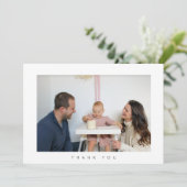 ミニマルな誕生日感謝フォトカード サンキューカード (スタンド正面)