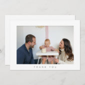 ミニマルな誕生日感謝フォトカード サンキューカード (正面/裏面)