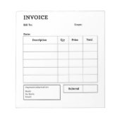 ミニマルな請求書 ノートパッド (正面)