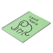 ミニマルな象が付いているパーソナライズなノート ノートブック (左側)