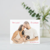 ミニマルな赤いスクリプト写真のクリスマスモダン (スタンド正面)