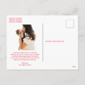 ミニマルな赤いスクリプト写真のクリスマスモダン シーズンポストカード (裏面)