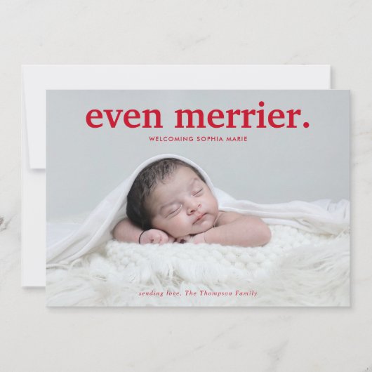 ミニマルな赤ちゃんの写真コラージュ シーズンカード (正面)