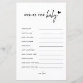 ミニマルな赤ちゃんシャワーの願いベビーアドバイスカード (正面)