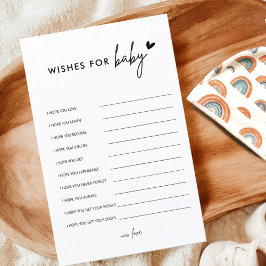 ミニマルな赤ちゃんシャワーの願いベビーアドバイスカード
