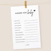 ミニマルな赤ちゃんシャワーの願いベビーアドバイスカード