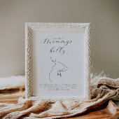 ミニマルな赤ちゃんシャワー大きいママのお腹 ポスター