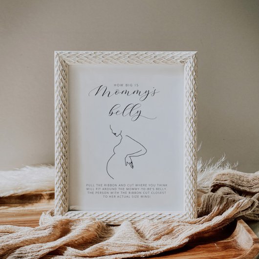 ミニマルな赤ちゃんシャワー大きいママのお腹 ポスター