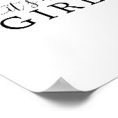 ミニマルな赤ちゃんシャワー女の子のサイン ポスター (角)