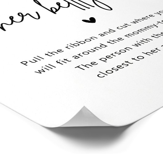 ミニマルな赤ちゃんシャワー彼女の腹のサインはどれくらい大きい ポスター (角)