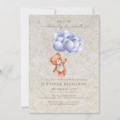 ミニマルな赤ちゃんシャワー | 心から待つ 招待状 (正面)