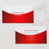 ミニマルな赤と白の名刺 名刺 (正面/裏面)