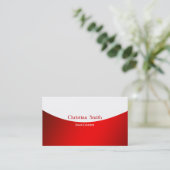 ミニマルな赤と白の名刺 名刺 (スタンド正面)