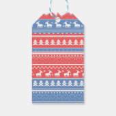 ミニマルな赤と青のクリスマス – パタユニークーン ギフトタグ (裏面)