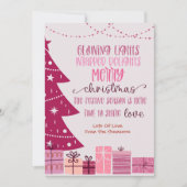 ミニマルな赤の楽しいホリデーカード シーズンカード (正面)