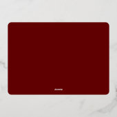 ミニマルな赤3写真メリークリスマススクリプト 箔シーズンカード (裏面)