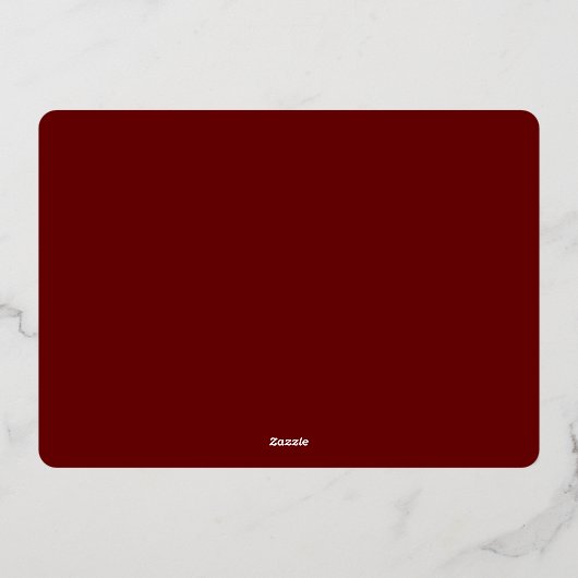 ミニマルな赤3写真メリークリスマススクリプト 箔シーズンカード (裏面)