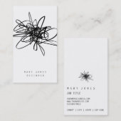 ミニマルな走り書きおよびmoderの名刺 名刺 (正面/裏面)