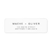 ミニマルな返送先ラベル 現代的でシンプル ラベル (正面)